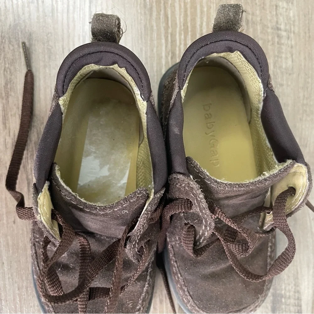 Baby Gap‎ Toddler sz 5 Brown Suede Leather Lace Up Shoes